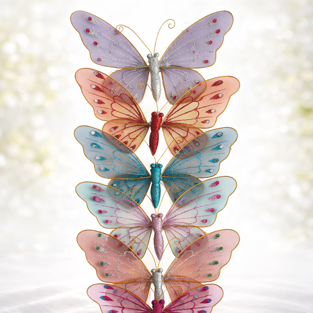 MARIPOSA DECORATIVA SET 6 UDS.